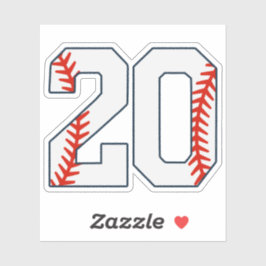 Baseball Jersey Number 20 Sticker