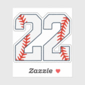 Baseball Jersey Number 22 Sticker (Vel)