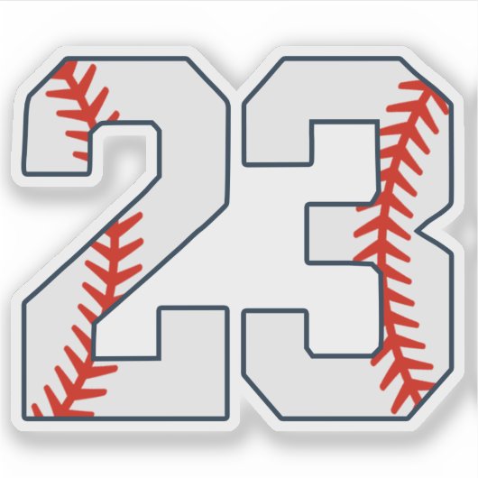 Baseball Jersey Number 23 Sticker (Voorkant)