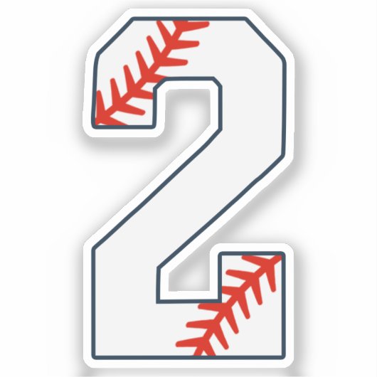 Baseball Jersey Number 2 Sticker (Voorkant)