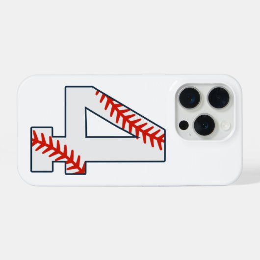 Baseball Jersey Number 4 iPhone Hoesje (Achterkant horizontaal)