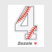 Baseball Jersey Number 4 Sticker (Vel)
