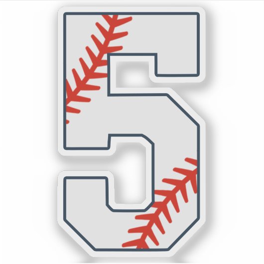 Baseball Jersey Number 5 Sticker (Voorkant)
