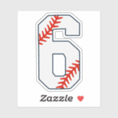 Baseball Jersey Number 6 Sticker (Vel)