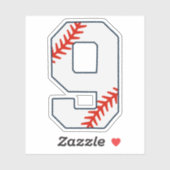Baseball Jersey Number 9 Sticker (Vel)