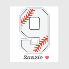 Baseball Jersey Number 9 Sticker