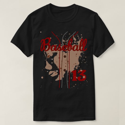 Baseball Jersey Nummer 13 Kinder Baseball Uniform  T-shirt (Design voorkant)