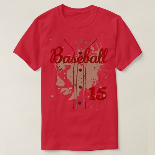 Baseball Jersey Nummer 15 Kinder Baseball Uniform  T-shirt (Design voorkant)