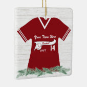 Baseball Jersey Red en White met foto Keramisch Ornament (Rechts)