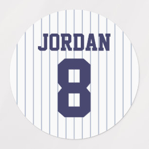 Baseball Jersey - Sportthema Birthday Party Labels