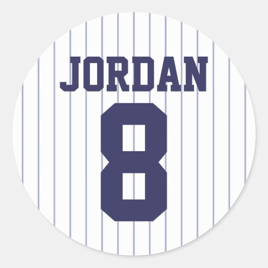 Baseball Jersey - Sportthema Birthday Party Ronde Sticker (Voorkant)