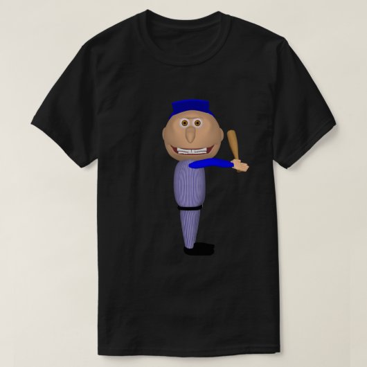 Baseball Johnny (Blauwe Batter) T-shirt (Design voorkant)