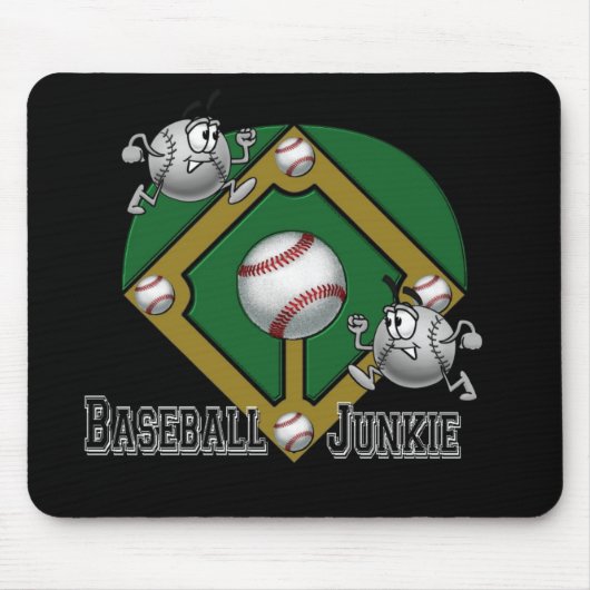 Baseball Junkie Whimsical Muismat (Voorkant)