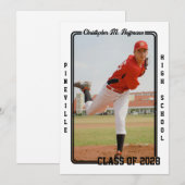 Baseball Kaart Afstuderen aangekondigd (Voorkant / Achterkant)