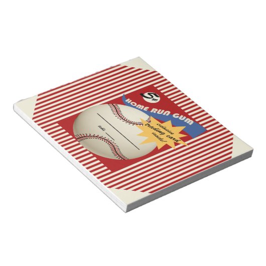  Baseball Kaart Bubblegum Wrapper Notitieblok (Schuin)