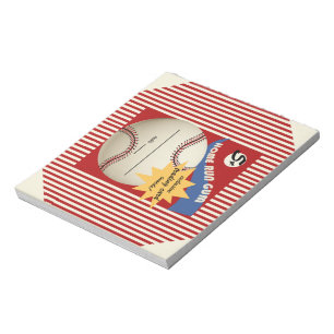  Baseball Kaart Bubblegum Wrapper Notitieblok