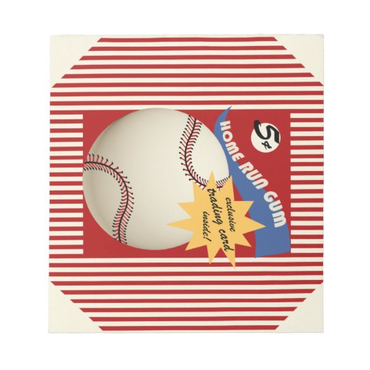 Baseball Kaart Bubblegum Wrapper Notitieblok (Voorkant)