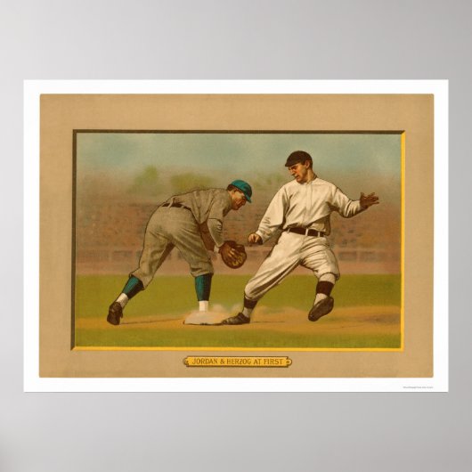 Baseball Kaart Play Action 1911 Poster (Voorkant)