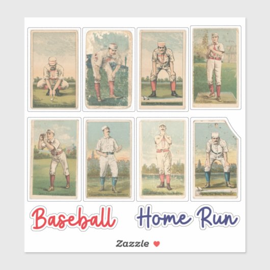  Baseball Kaart Scrapbook Sticker (Vel)