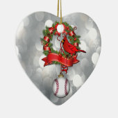 Baseball Kardinaal in Wreated Ornament (Rechts)