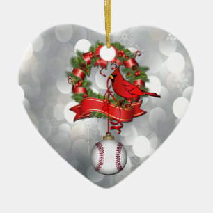 Baseball Kardinaal in Wreated Ornament