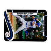 Baseball Keepsakes Lively Blue Black Custom Magneet (Horizontaal)