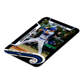 Baseball Keepsakes Lively Blue Black Custom Magneet (Linkerzijde)