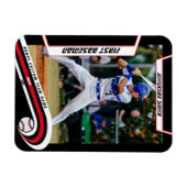 Baseball Keepsakes Lively Red Black Custom Magneet (Horizontaal)
