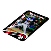 Baseball Keepsakes Lively Red Black Custom Magneet (Linkerzijde)