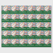 Baseball kerst cadeaupapier (Vlak)