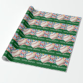 Baseball kerst cadeaupapier (Uitgerold)