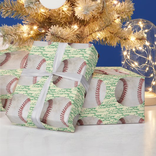 Baseball kerst cadeaupapier (Feestdagen)