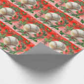 Baseball kerst cadeaupapier (Hoek)