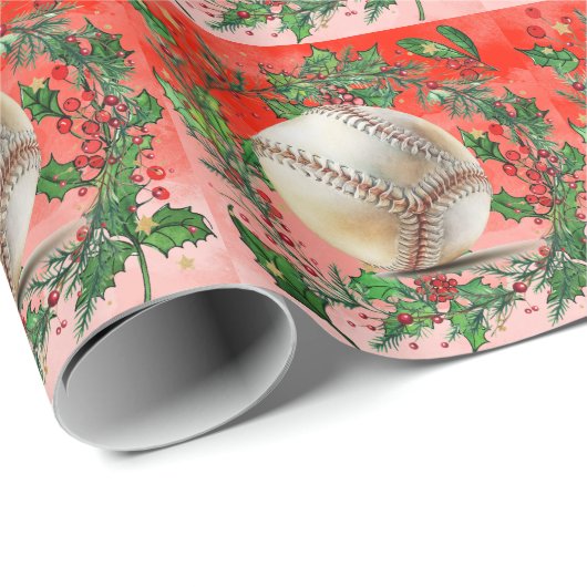 Baseball kerst cadeaupapier (Rol Hoek)