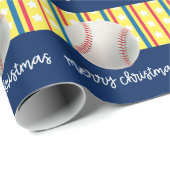 Baseball kerst cadeaupapier (Rol Hoek)