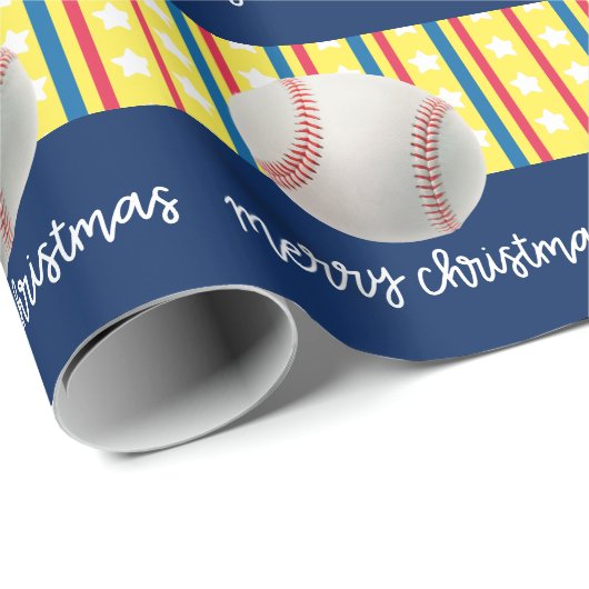 Baseball kerst cadeaupapier (Rol Hoek)