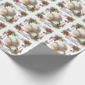 Baseball kerst cadeaupapier (Hoek)