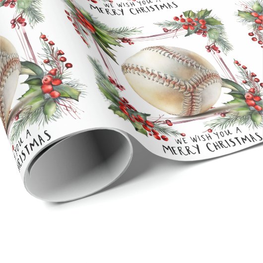 Baseball kerst cadeaupapier (Rol Hoek)
