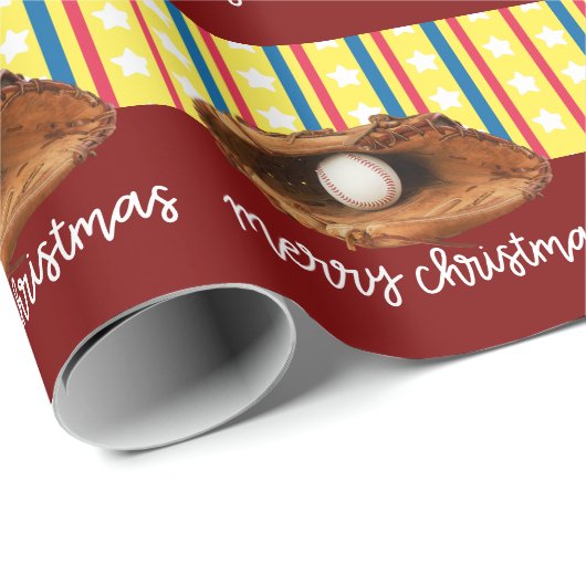 Baseball kerst cadeaupapier (Rol Hoek)