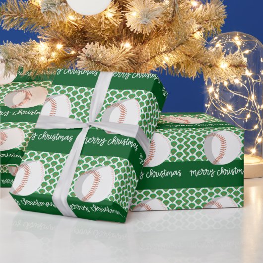 Baseball kerst cadeaupapier (Feestdagen)
