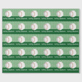 Baseball kerst cadeaupapier (Vlak)