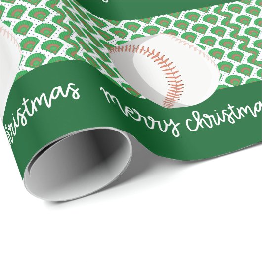 Baseball kerst cadeaupapier (Rol Hoek)