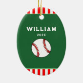 Baseball Kerst Collectie Keramisch Ornament (Achterkant)
