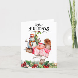 Baseball kerst feestdagen kaart