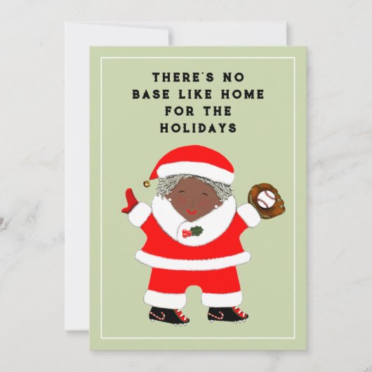 Baseball kerst feestdagenkaart (Voorkant)