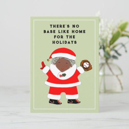 Baseball kerst feestdagenkaart (Staand voorkant)