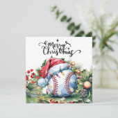Baseball kerst feestdagenkaart (Staand voorkant)