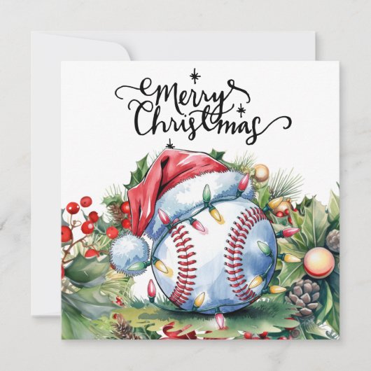 Baseball kerst feestdagenkaart (Voorkant)