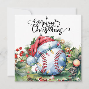 Baseball kerst feestdagenkaart