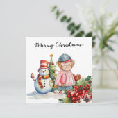 Baseball kerst feestdagenkaart (Staand voorkant)